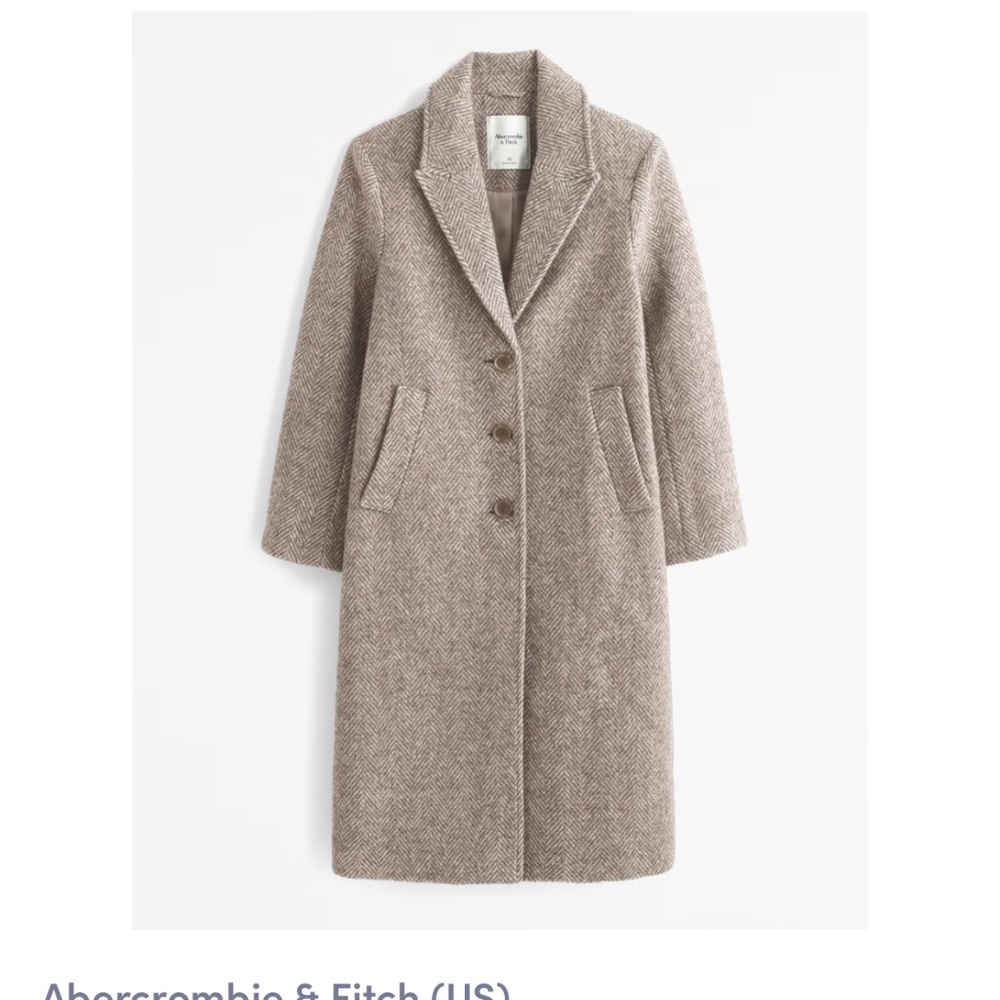 Abercrombie and Fitch Wool Blend Tailored Topcoat